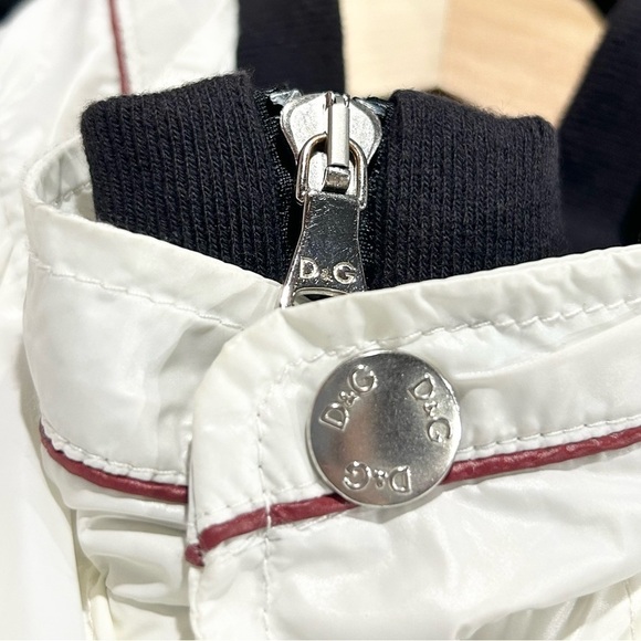 Dolce & Gabbana Track Light Nylon Bomber Jacket Racer Stripe Black White IT 54 - Picture 6 of 10